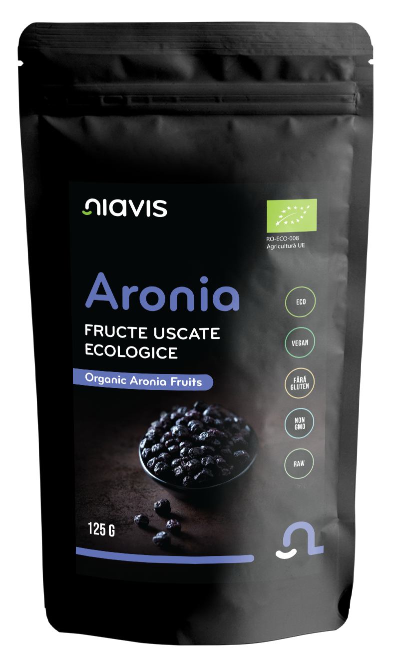 Aronia Fructe Uscate Raw Ecologice 125g - Niavis