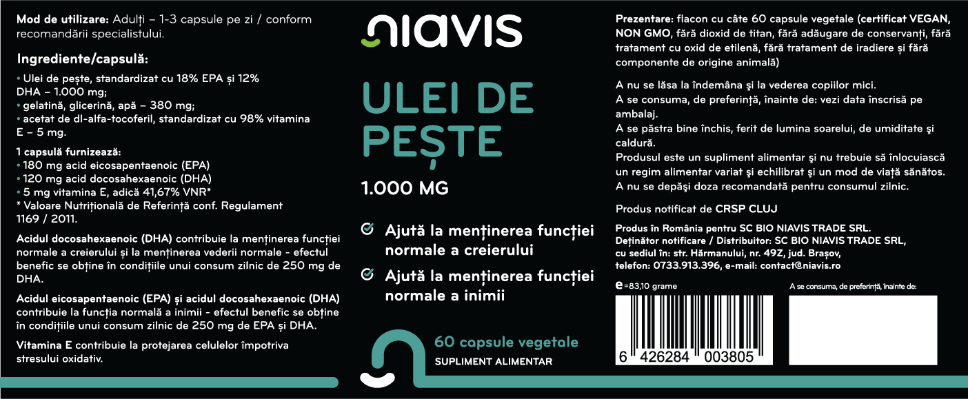 Ulei de Peste 1000mg 60cps