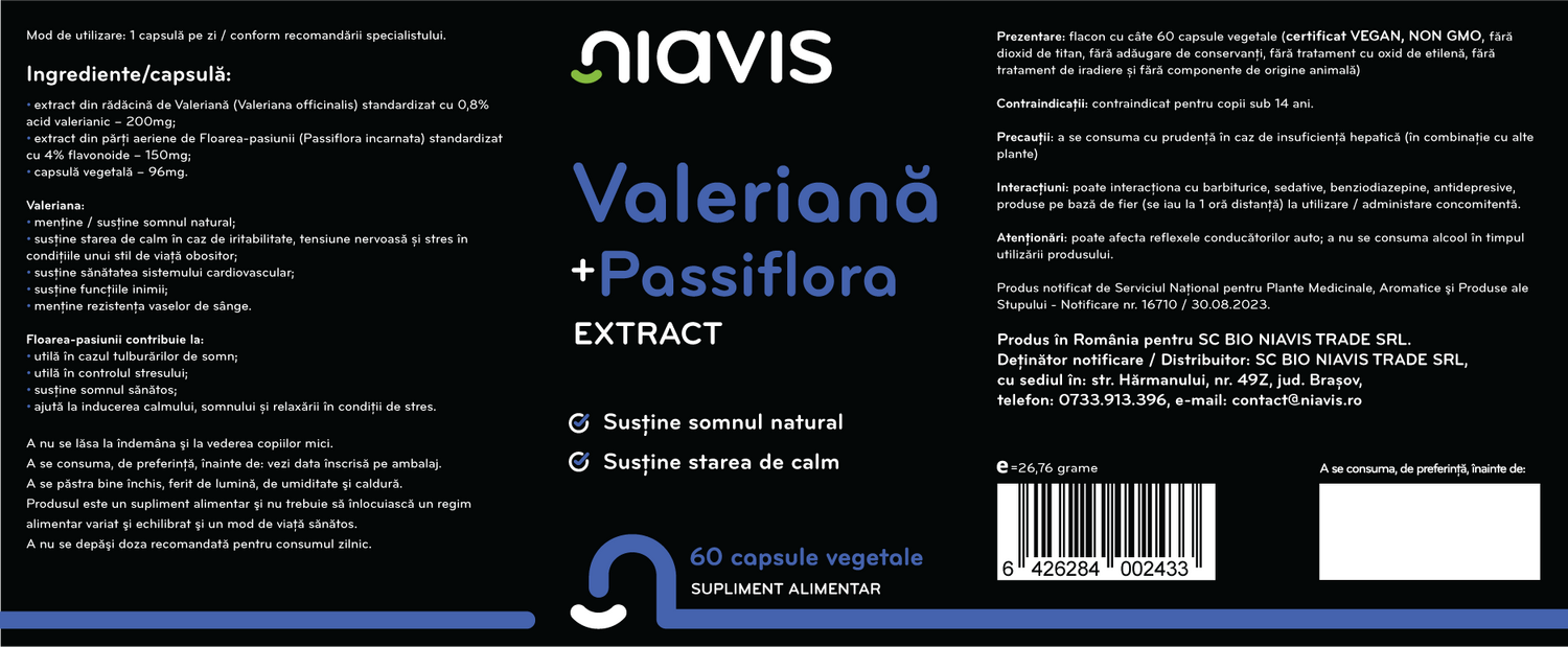 Valeriana + Passiflora extract 60cps
