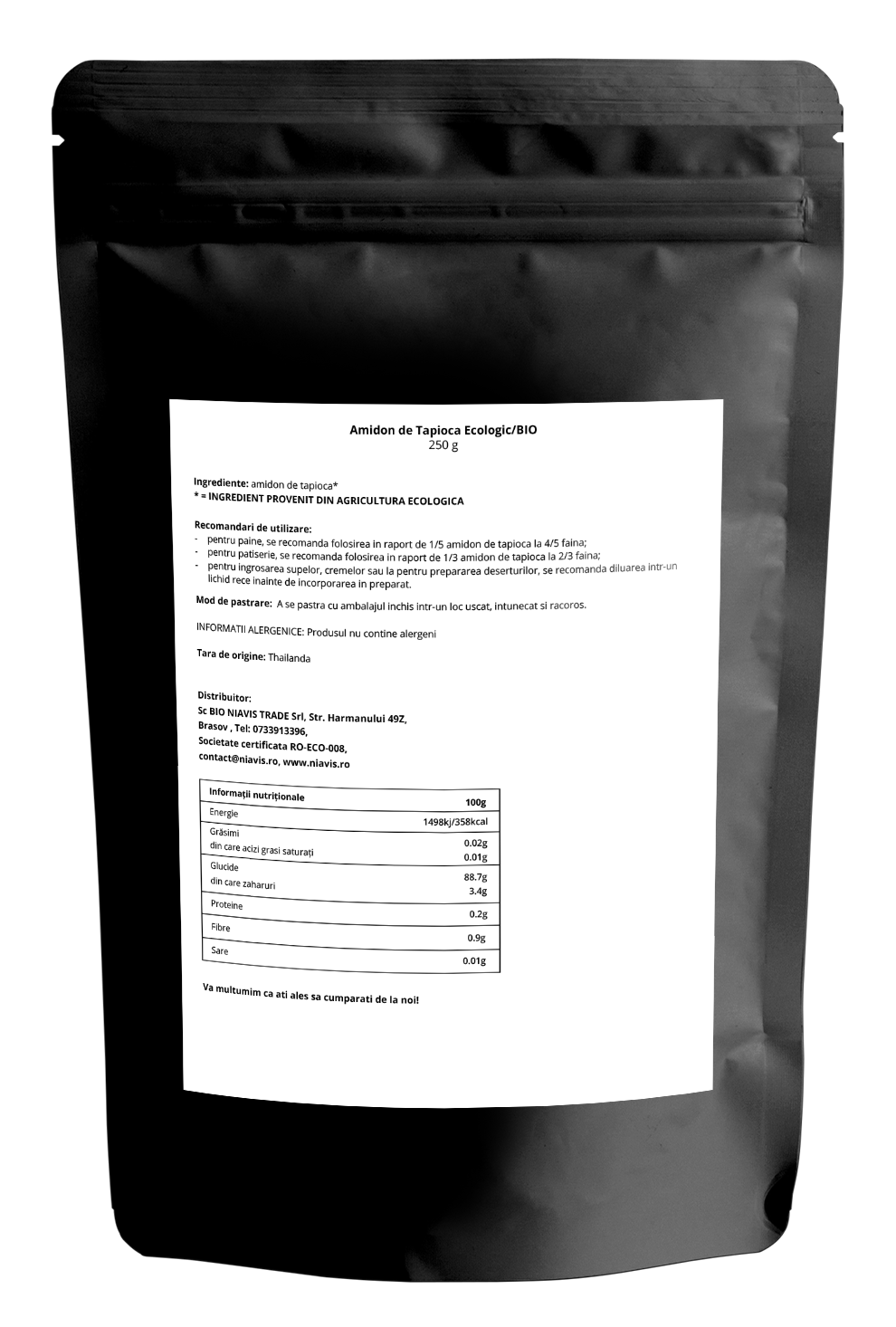 Amidon de Tapioca Ecologic/BIO 250g