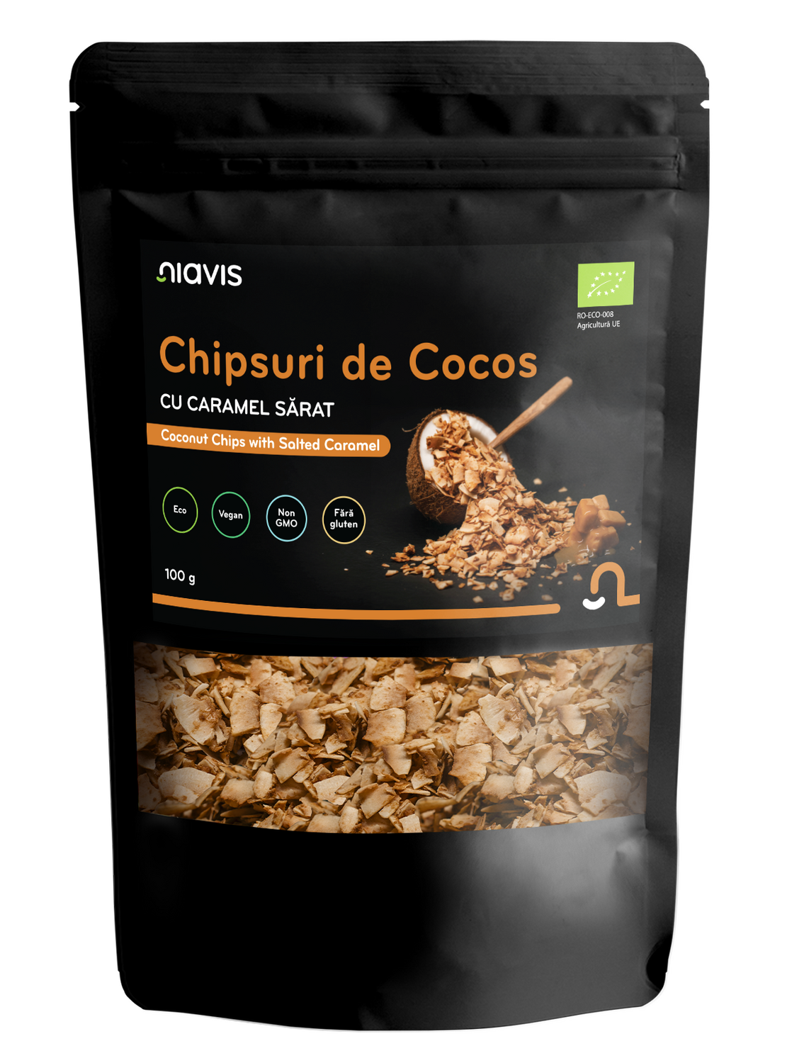 Chipsuri de Cocos cu Caramel Sarat Ecologice/BIO 100g - Niavis