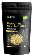 Picaturi de Ciocolata Alba Ecologice/BIO 125g - Niavis