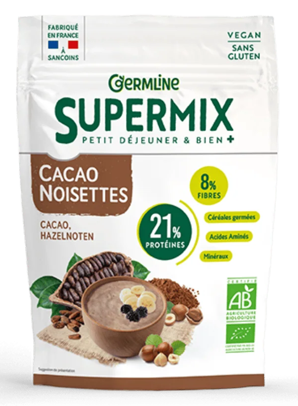 Supermix pentru mic dejun cu alune si cacao bio 350g Germline