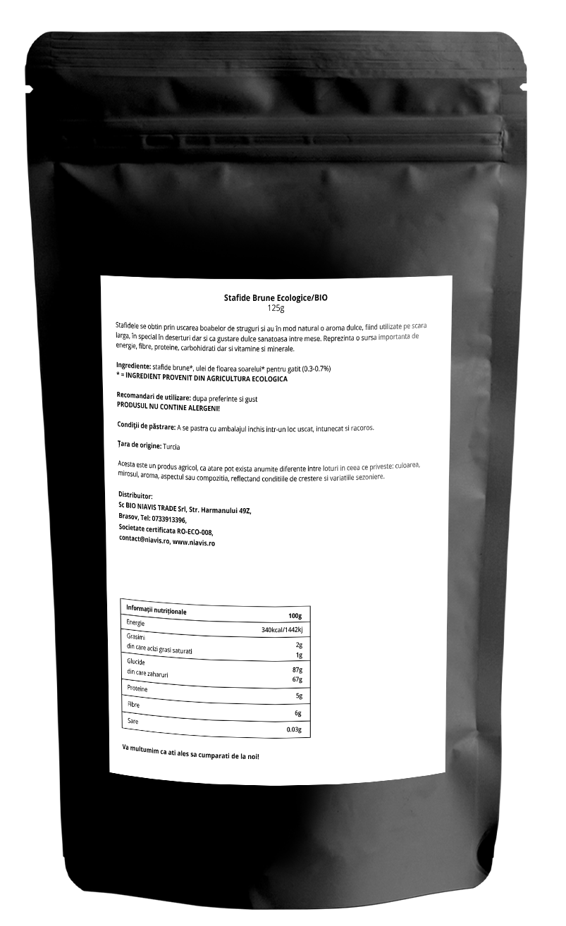 Stafide Brune Ecologice/BIO 125g