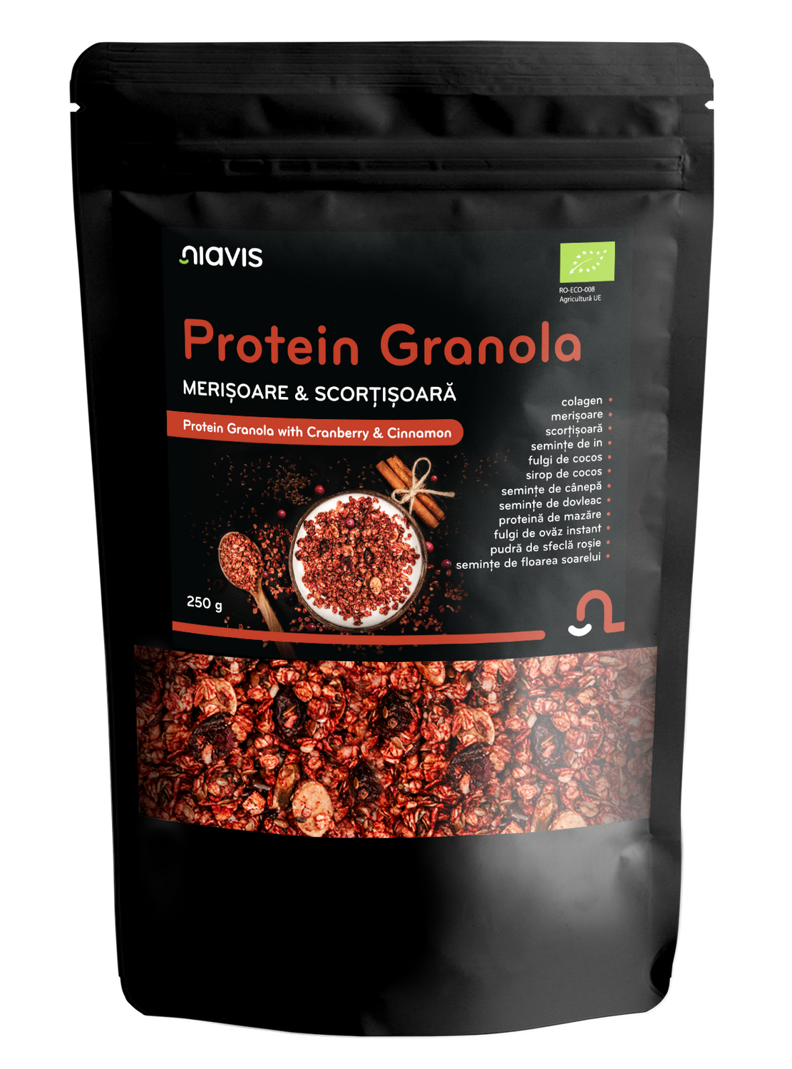 Protein Granola - Merisoare & Scortisoara Ecologica 250g - Niavis