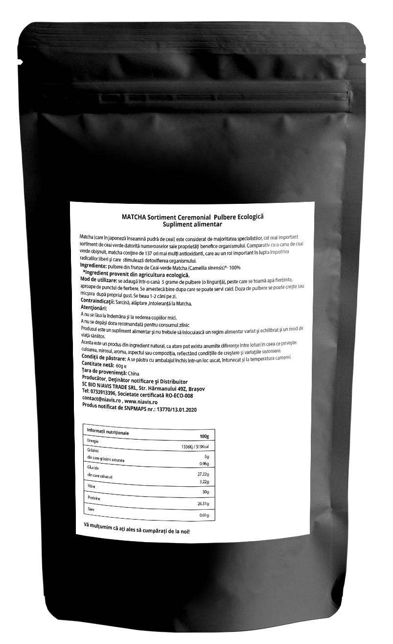 Matcha Ceremoniala Pulbere Ecologica/BIO 60g