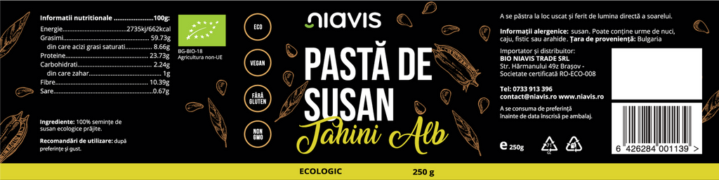 Pasta de Susan (Tahini Alb) Ecologica/BIO 250g