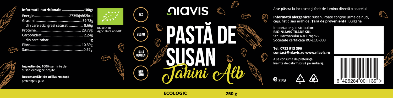 Pasta de Susan (Tahini Alb) Ecologica/BIO 250g