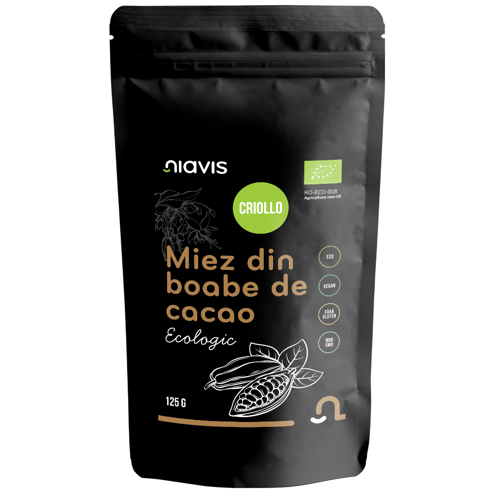 Miez din Boabe de Cacao Criollo Ecologice/BIO 125g