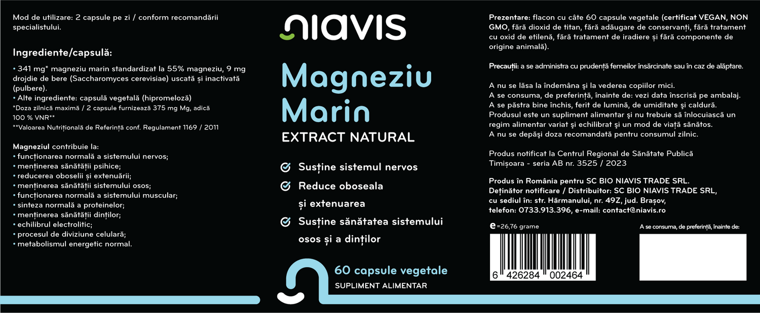 Magneziu Marin Extract Natural 60 cps