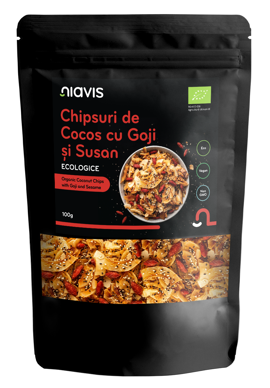 Chipsuri de Cocos cu Goji si Susan Ecologice/BIO 100g - Niavis