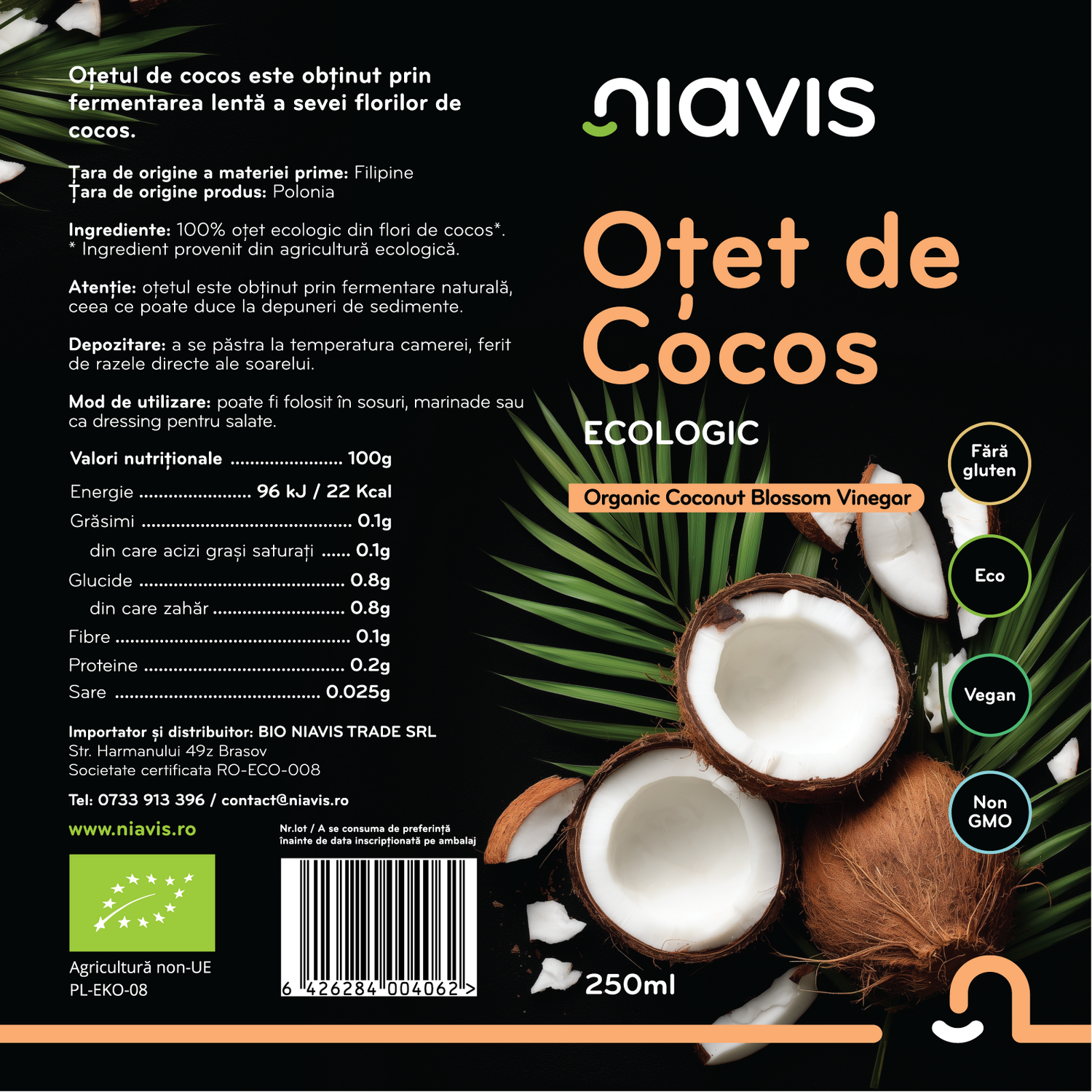 Otet de Cocos Ecologic 250ml