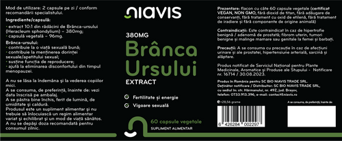 Branca Ursului Extract 380mg 60cps