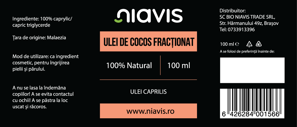 Ulei Caprilis (Ulei de Cocos Fractionat) 100ml