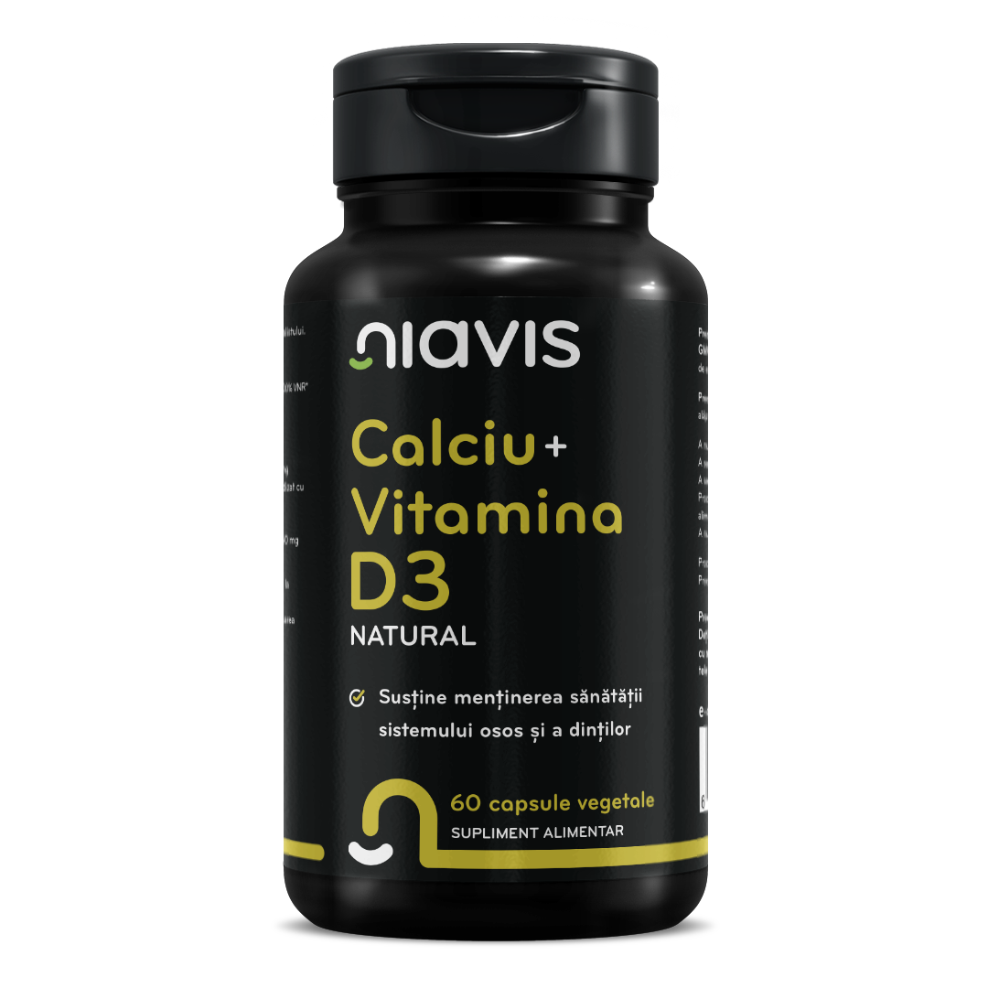 Calciu + Vitamina D3 Natural 60 cps - Niavis