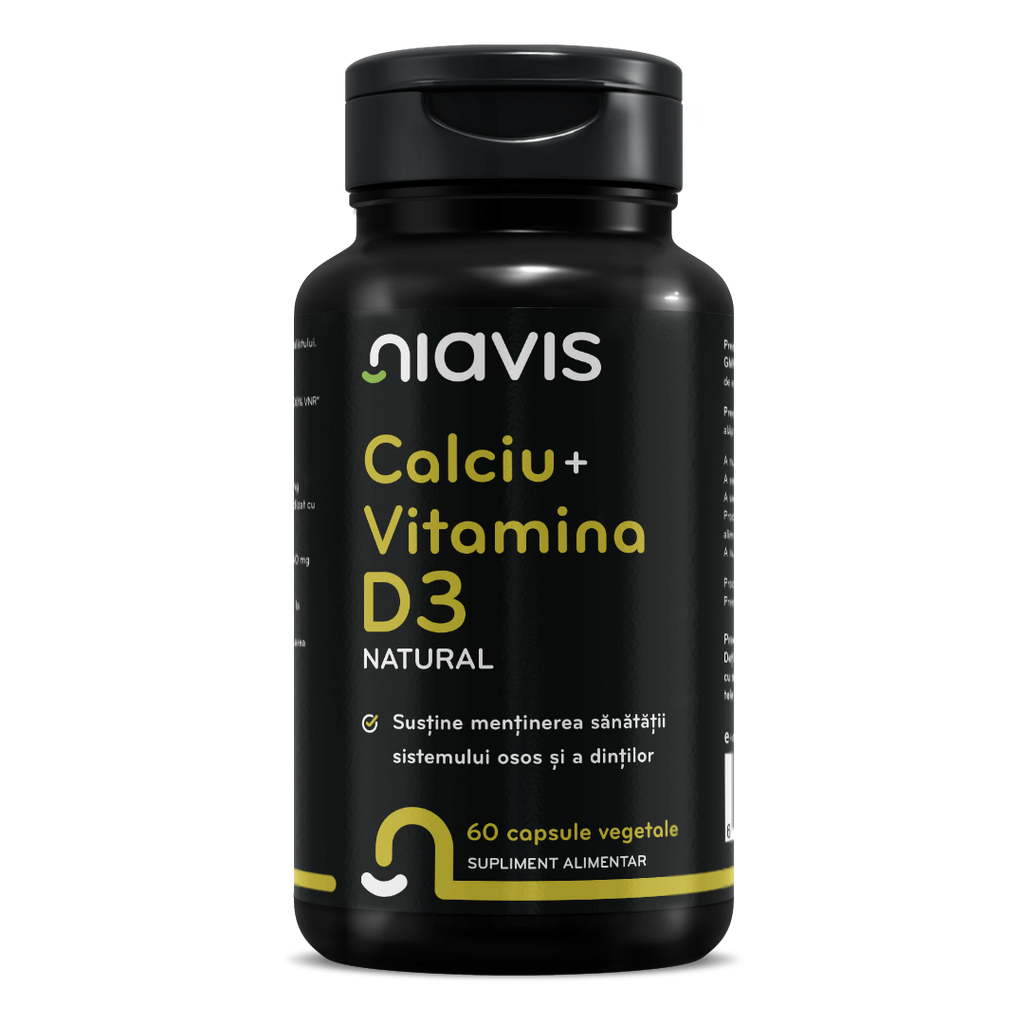 Calciu + Vitamina D3 Natural 60 cps