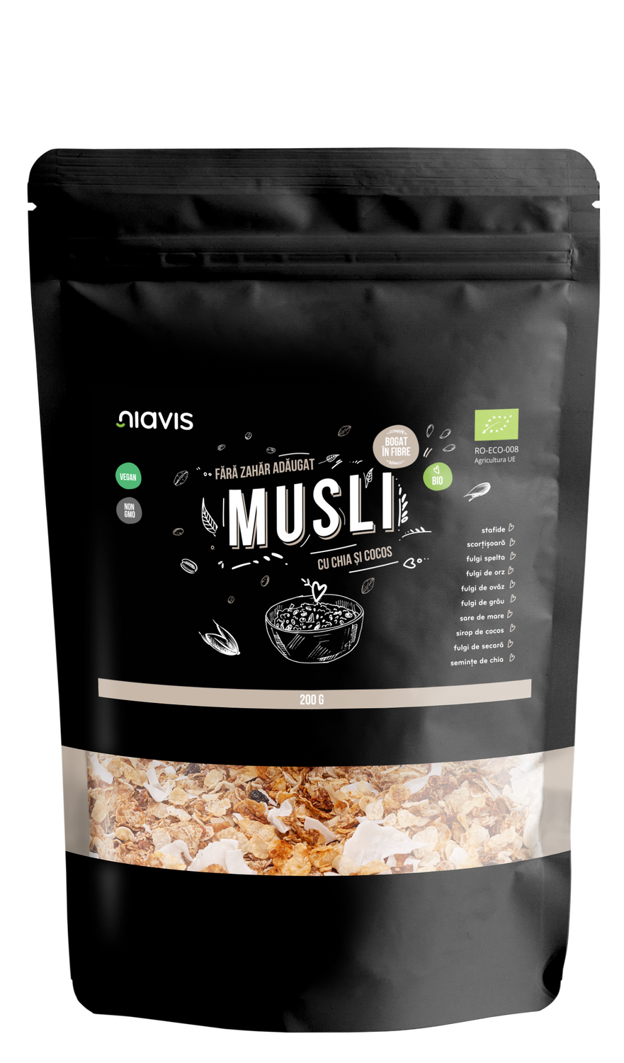 Musli cu Chia si Cocos Ecologic/BIO 200g