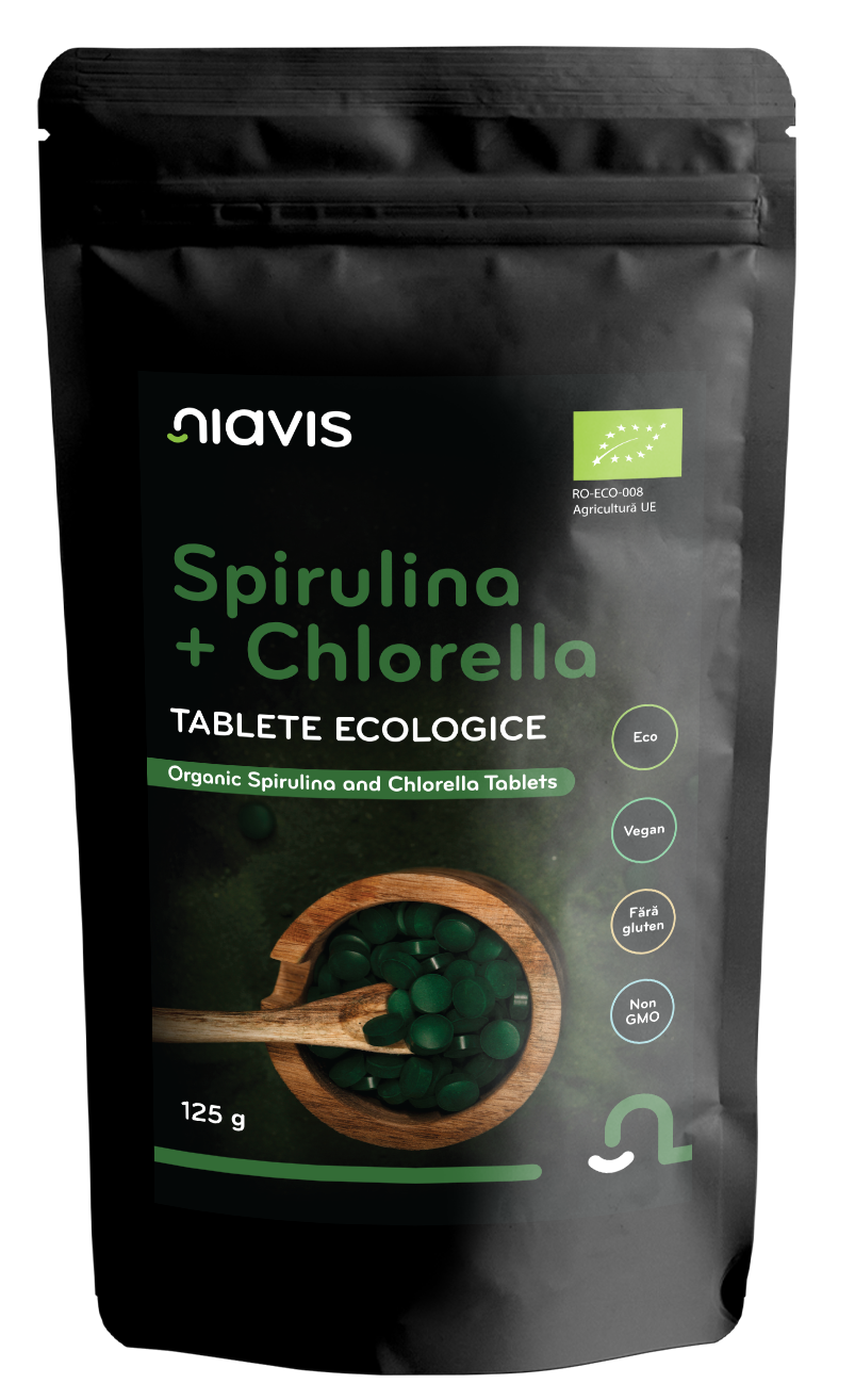 Spirulina + Chlorella Tablete Ecologice/BIO 125g - Niavis