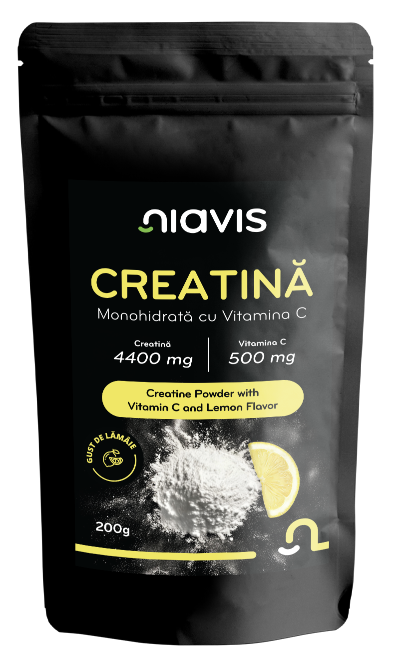 Creatina Monohidrata cu Vitamina C - Gust de Lamaie 200g - Niavis