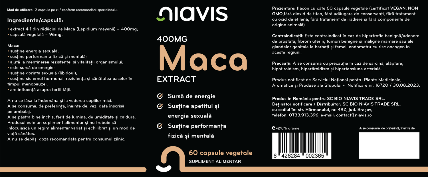 Maca Extract 400mg 60cps