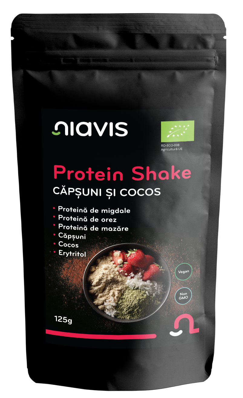 Protein Shake cu Capsuni si Cocos Ecologic/BIO 125g - Niavis