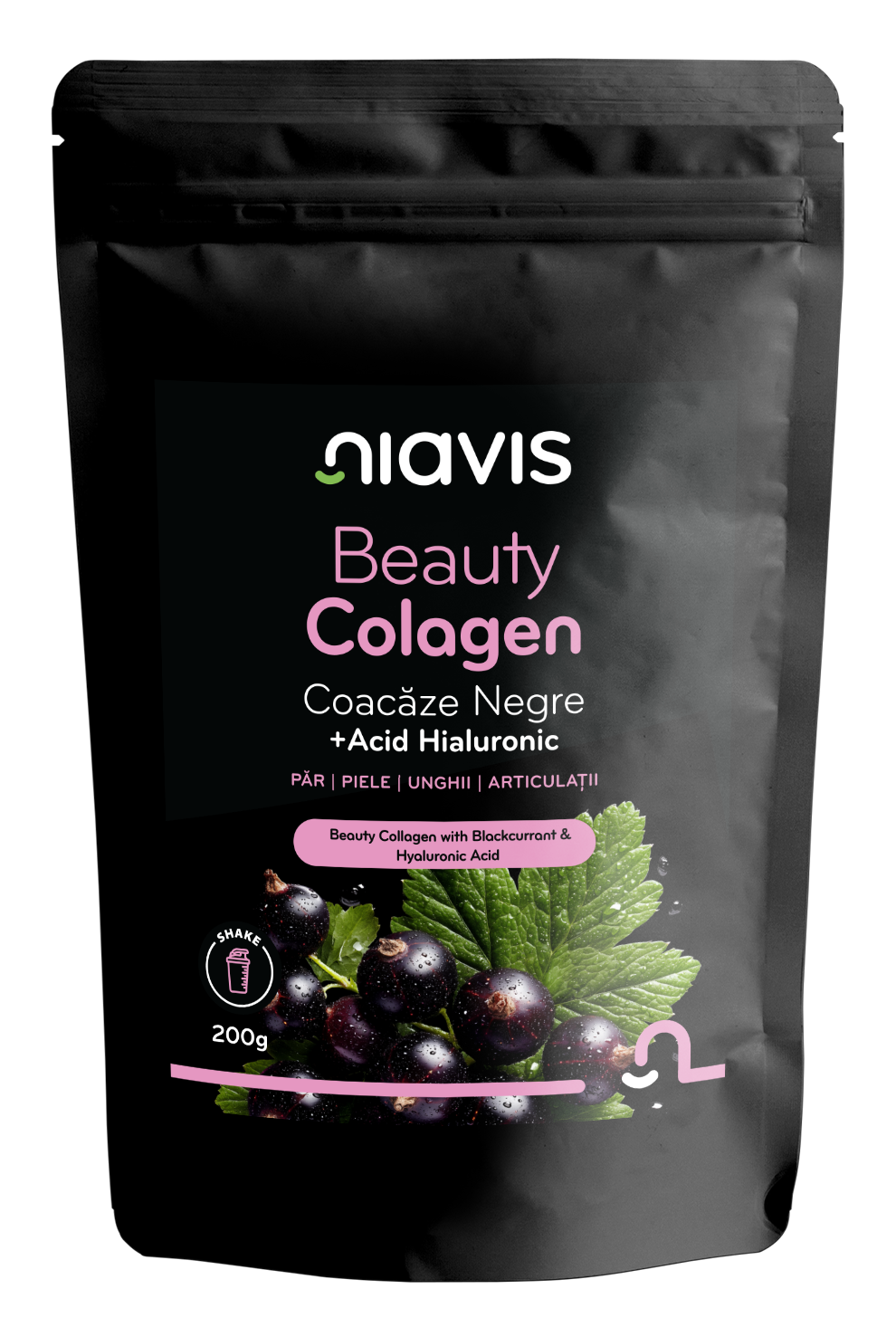 Beauty Colagen  cu Coacaze Negre si Acid Hialuronic 200g - Niavis