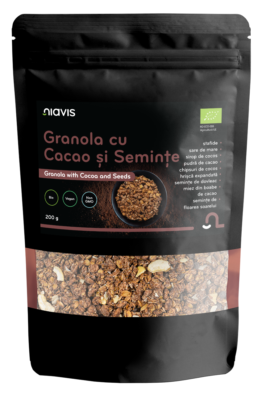 Granola cu Cacao si Seminte Ecologica/BIO 200g - Niavis