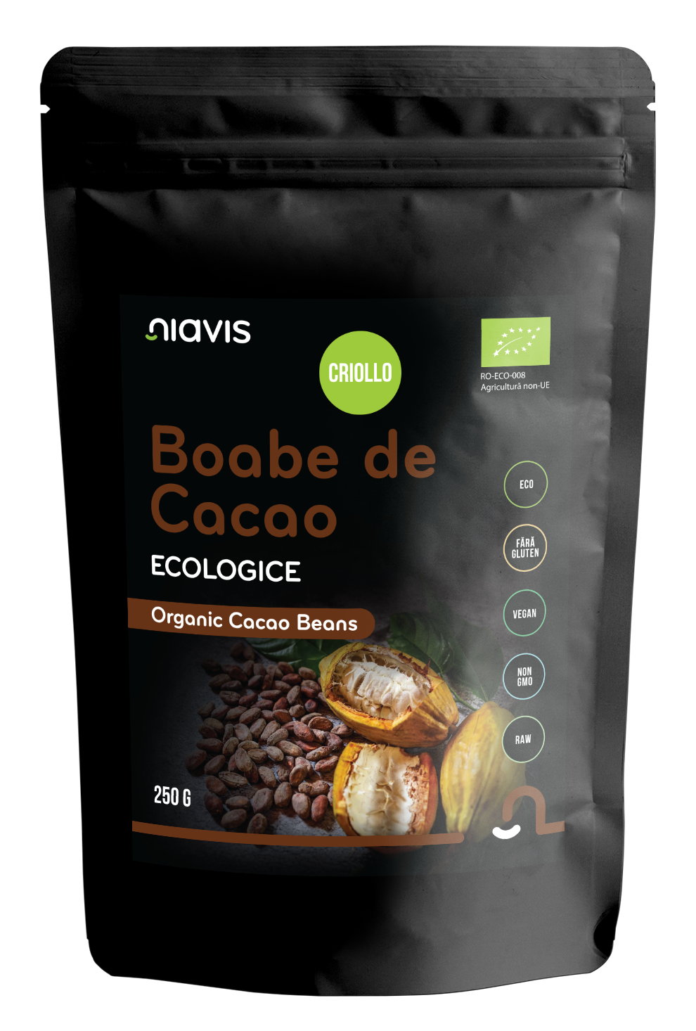 Boabe de Cacao Intregi Ecologice/Bio 250g - Niavis