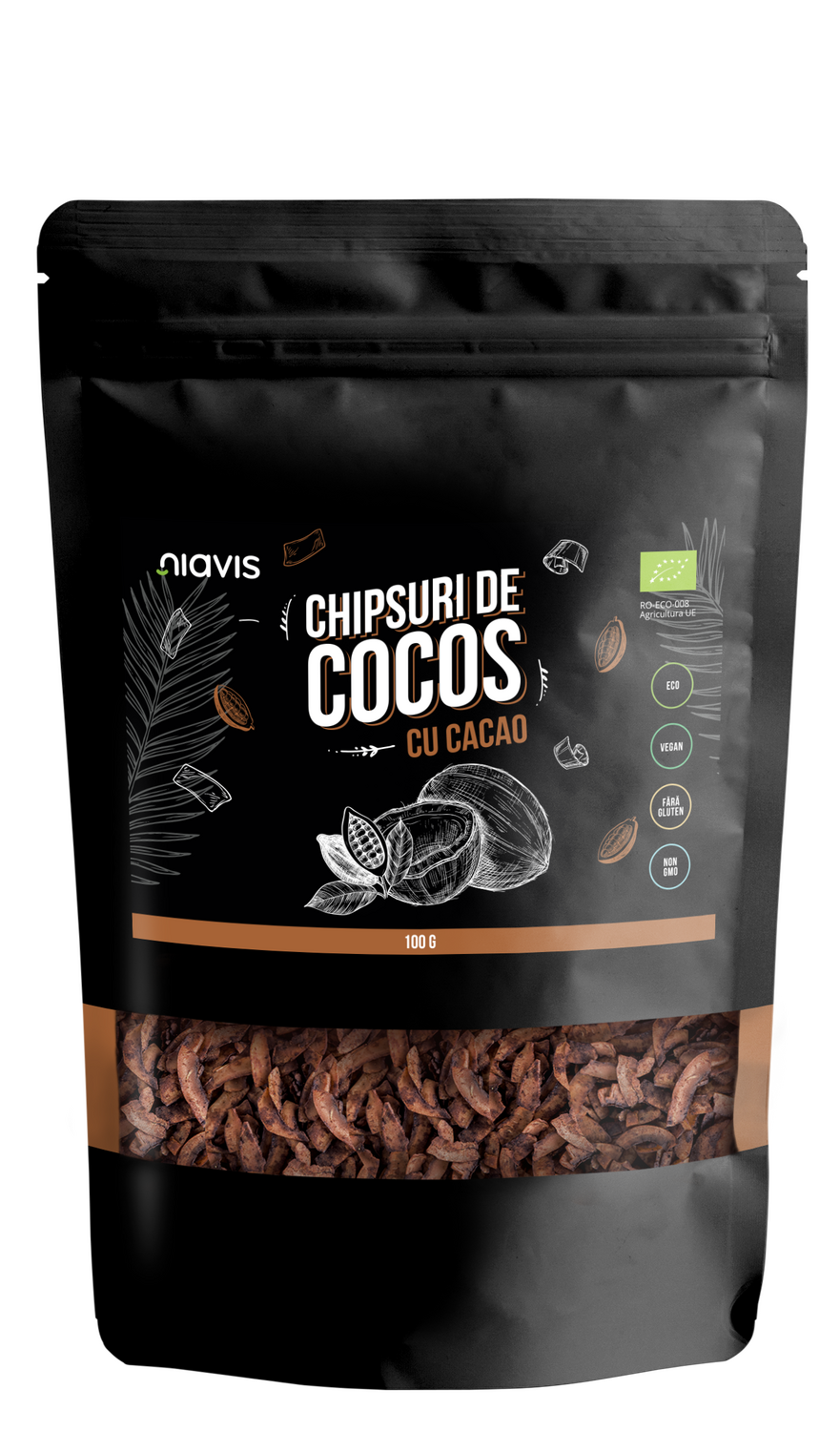 Chipsuri de Cocos cu Cacao Ecologice/Bio 100g