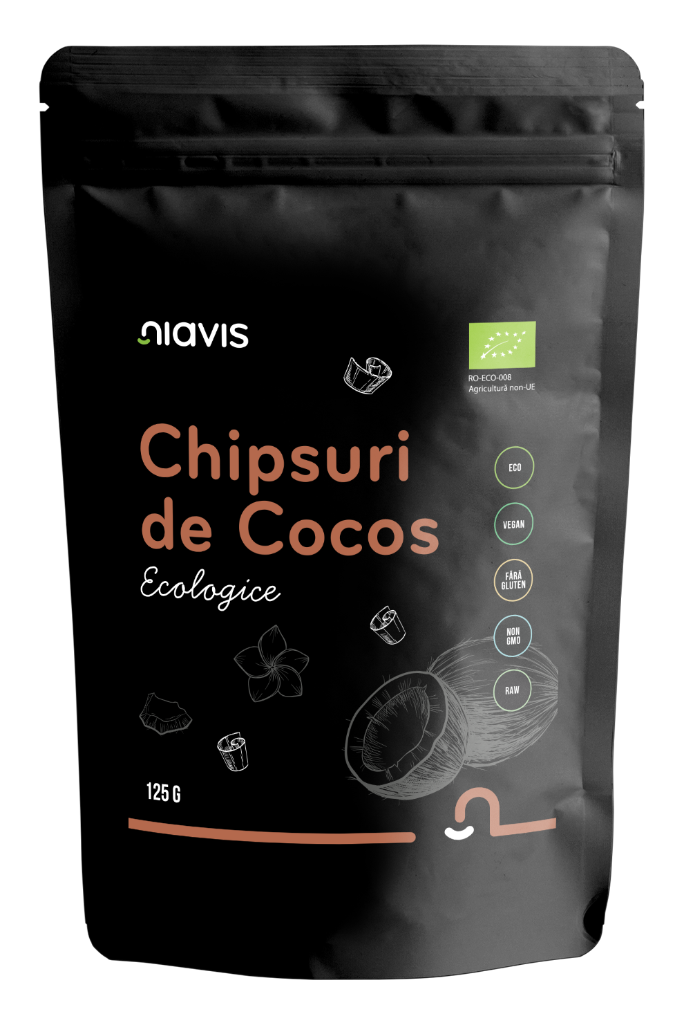 Chipsuri de Cocos RAW Ecologice 125g