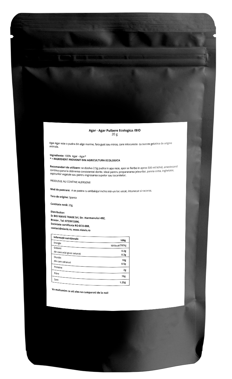 Agar - Agar Pulbere Ecologica /BIO 20g