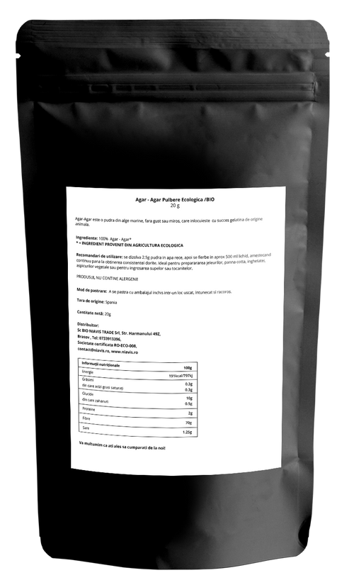 Agar - Agar Pulbere Ecologica /BIO 20g