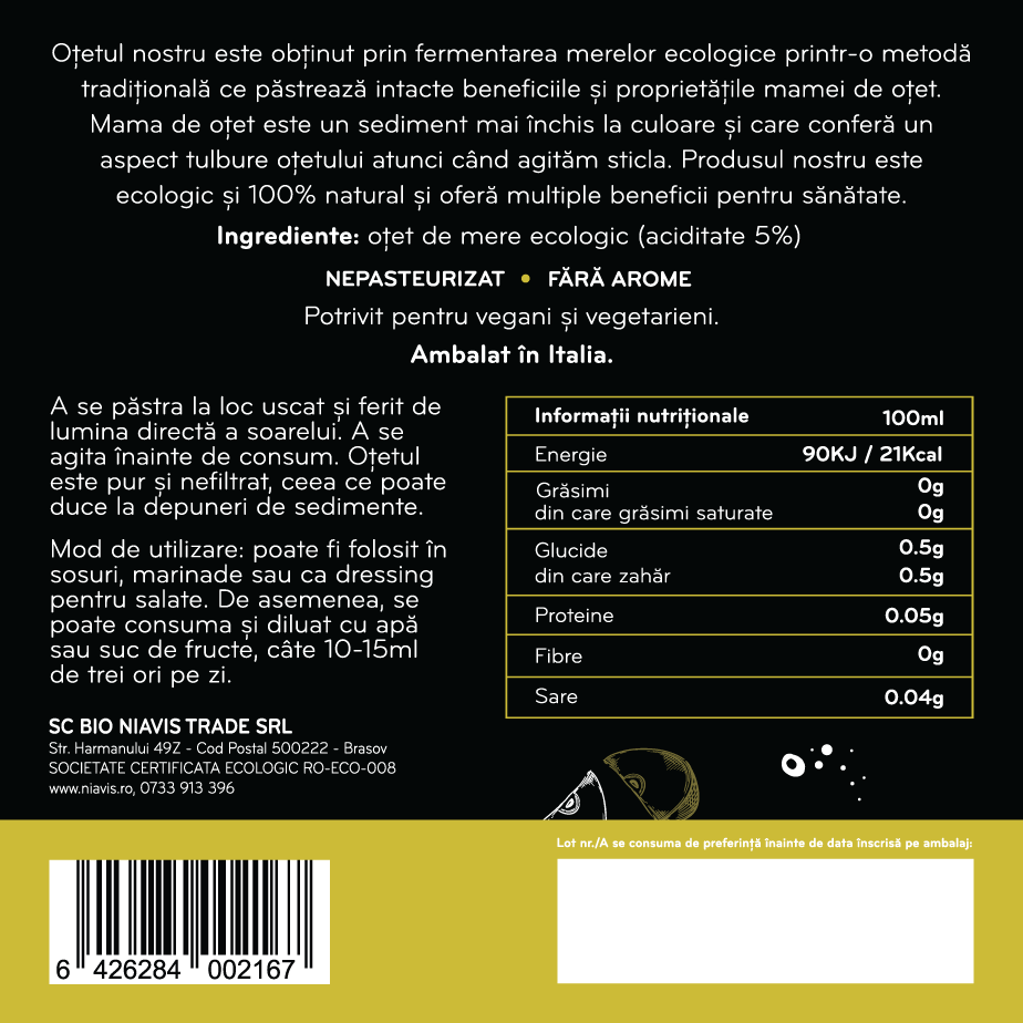 Otet din Cidru de Mere Nefiltrat Ecologic/BIO 250ml