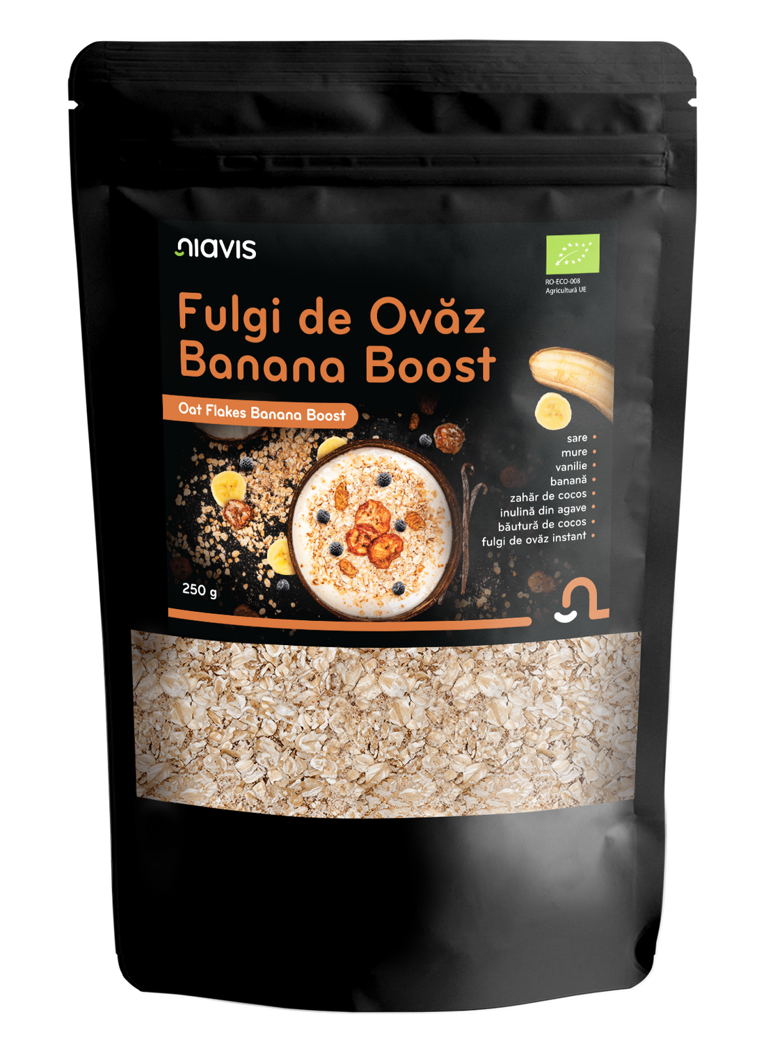 Fulgi de Ovaz Banana Boost Ecologici 250g - Niavis