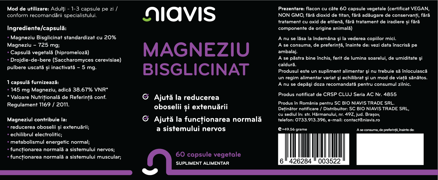 Magneziu Bisglicinat 60cps