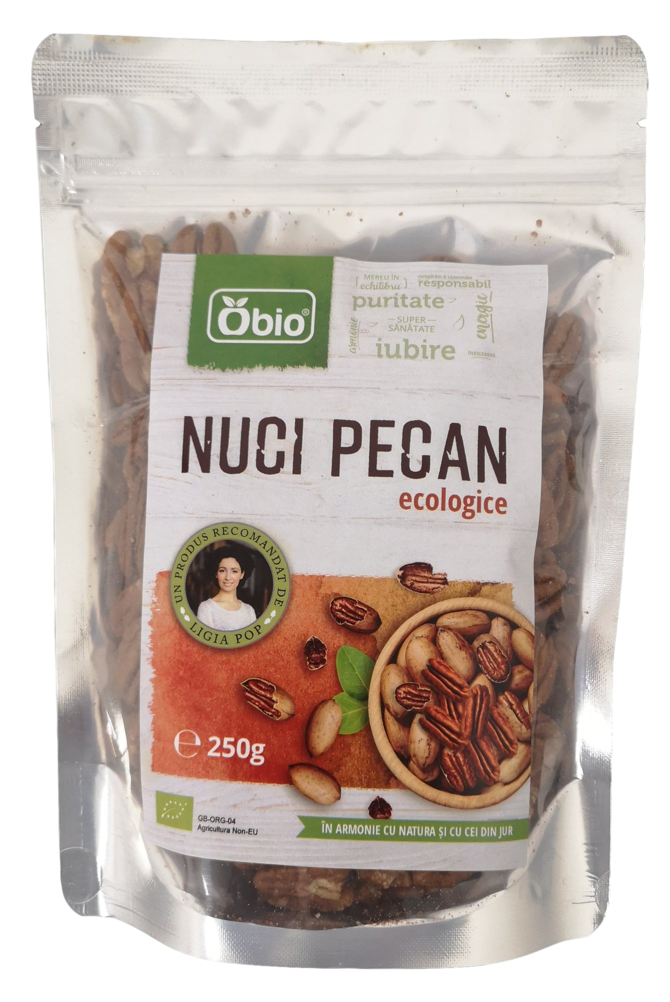 Nuci pecan bio 250g Obio