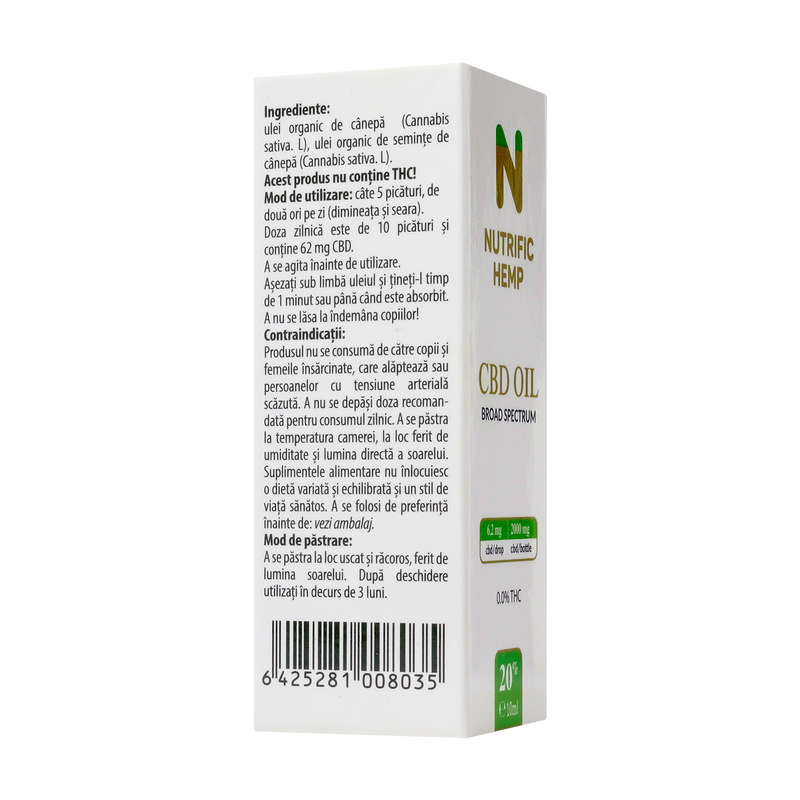 Ulei cbd 20%, spectru complet 2000 mg CBD 10 ml