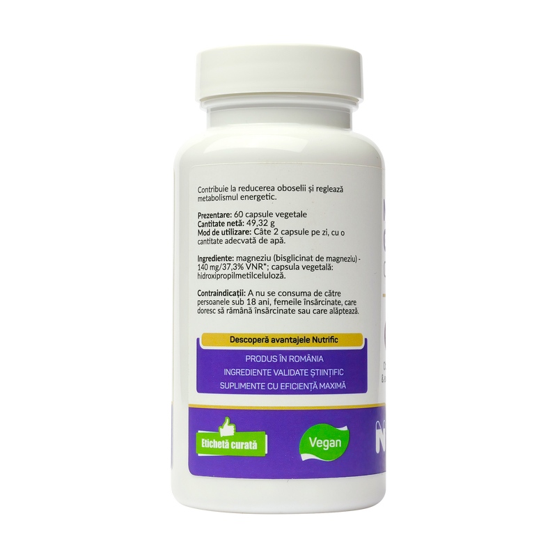 Magneziu glicinat optim 60 capsule vegetale