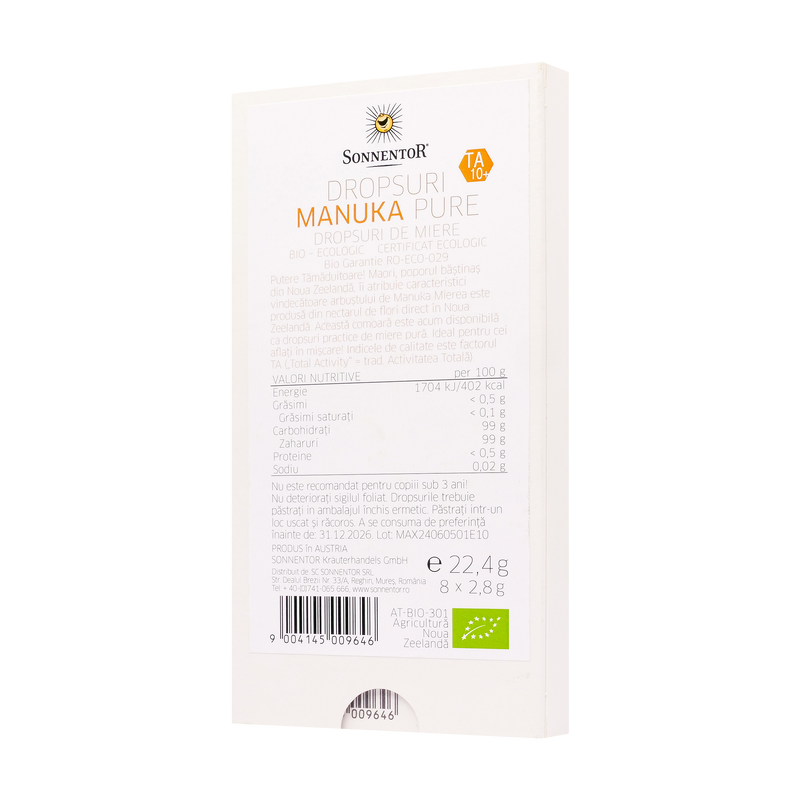 Dropsuri miere manuka TA10+ 8dropsuri Sonnentor 8 dropsuri