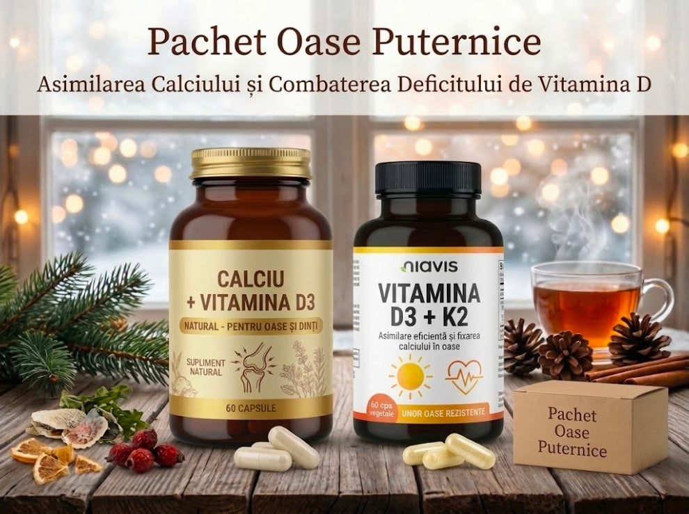 Pachet Oase Puternice: Asimilarea Calciului și Combaterea Deficitului de Vitamina D