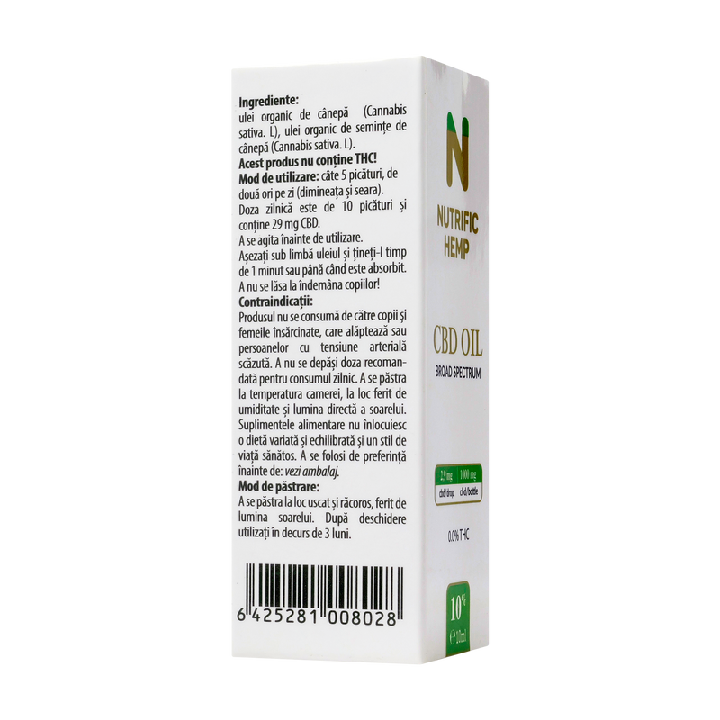 Ulei cbd 10%, spectru complet 1000 mg CBD 10 ml