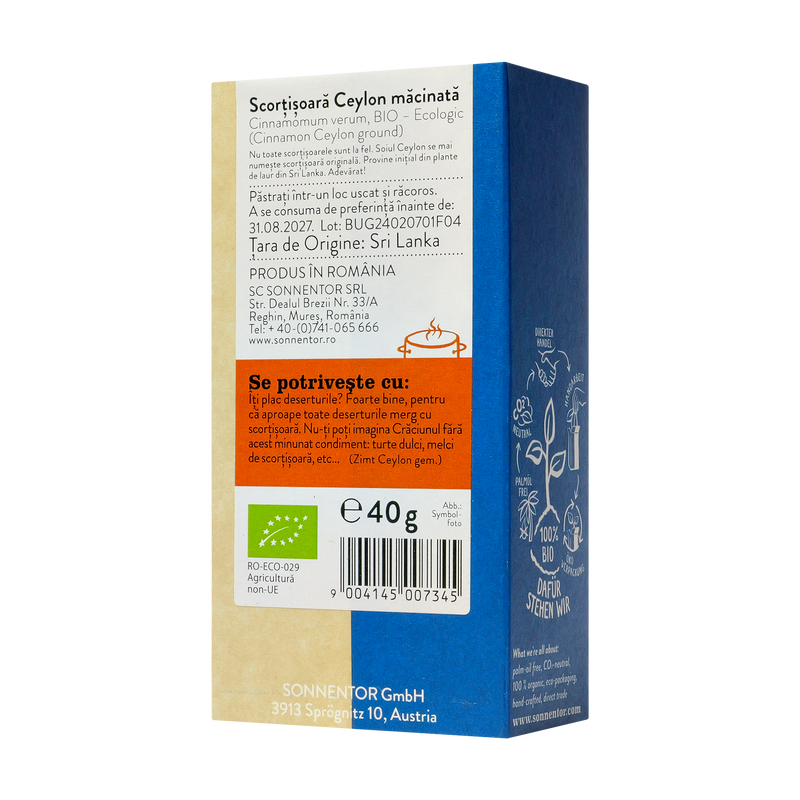 Scortisoara Ceylon macinata 40 g Sonnentor