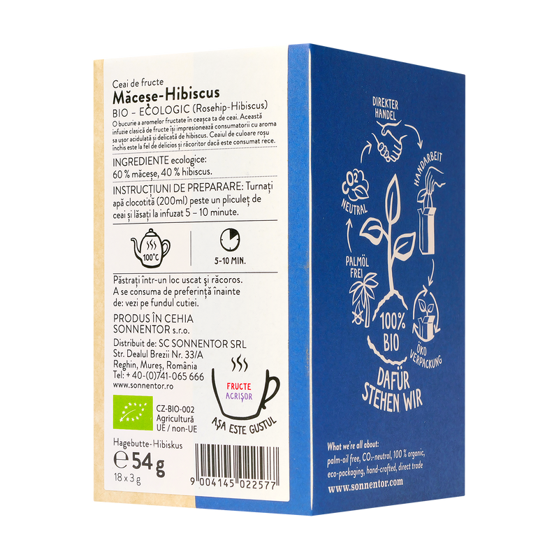 Ceai fructe macese si hibiscus 18 plicuri